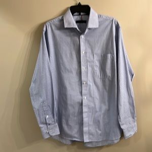 Tommy Hilfiger men’s blue button down plaid shirt 16-16 1/2  34/35 L. Li…